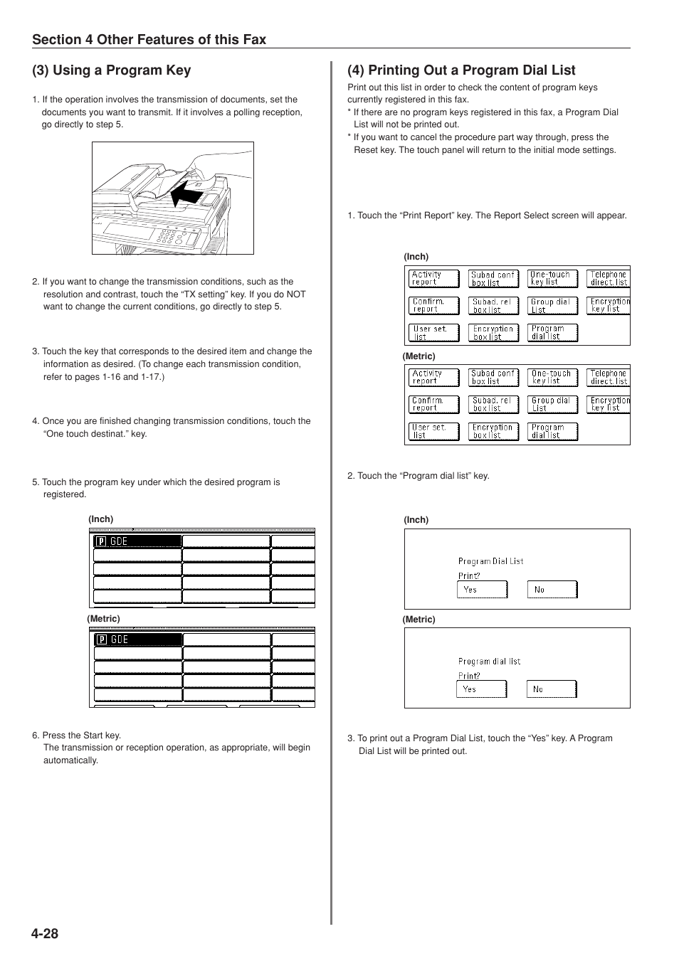 3) using a program key, 4) printing out a program dial list | TA Triumph-Adler DC 2025 User Manual | Page 91 / 147