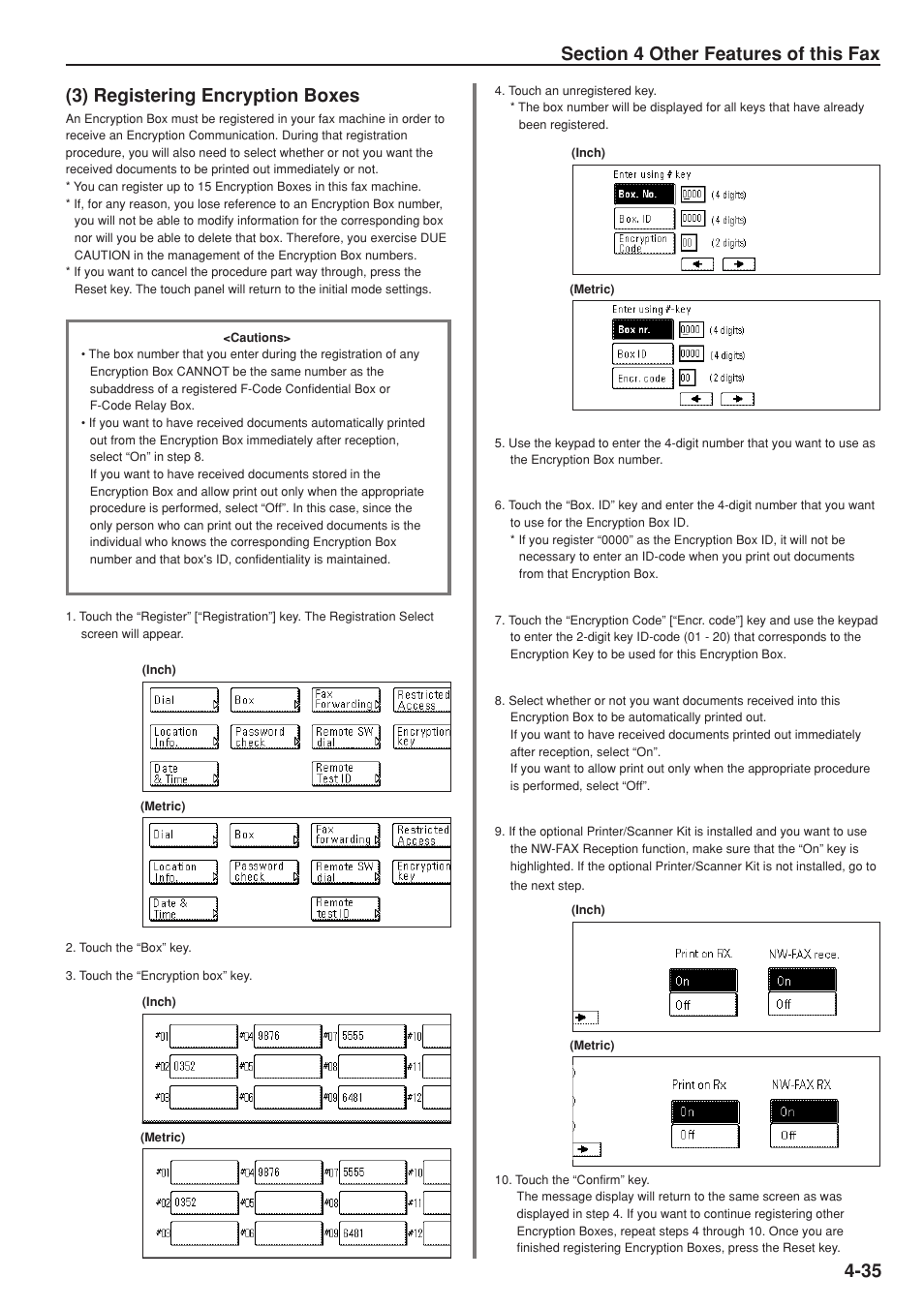 3) registering encryption boxes | TA Triumph-Adler DC 2025 User Manual | Page 98 / 147