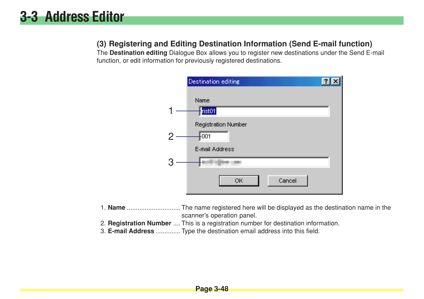 3 address editor | TA Triumph-Adler DC 2025 User Manual | Page 121 / 182