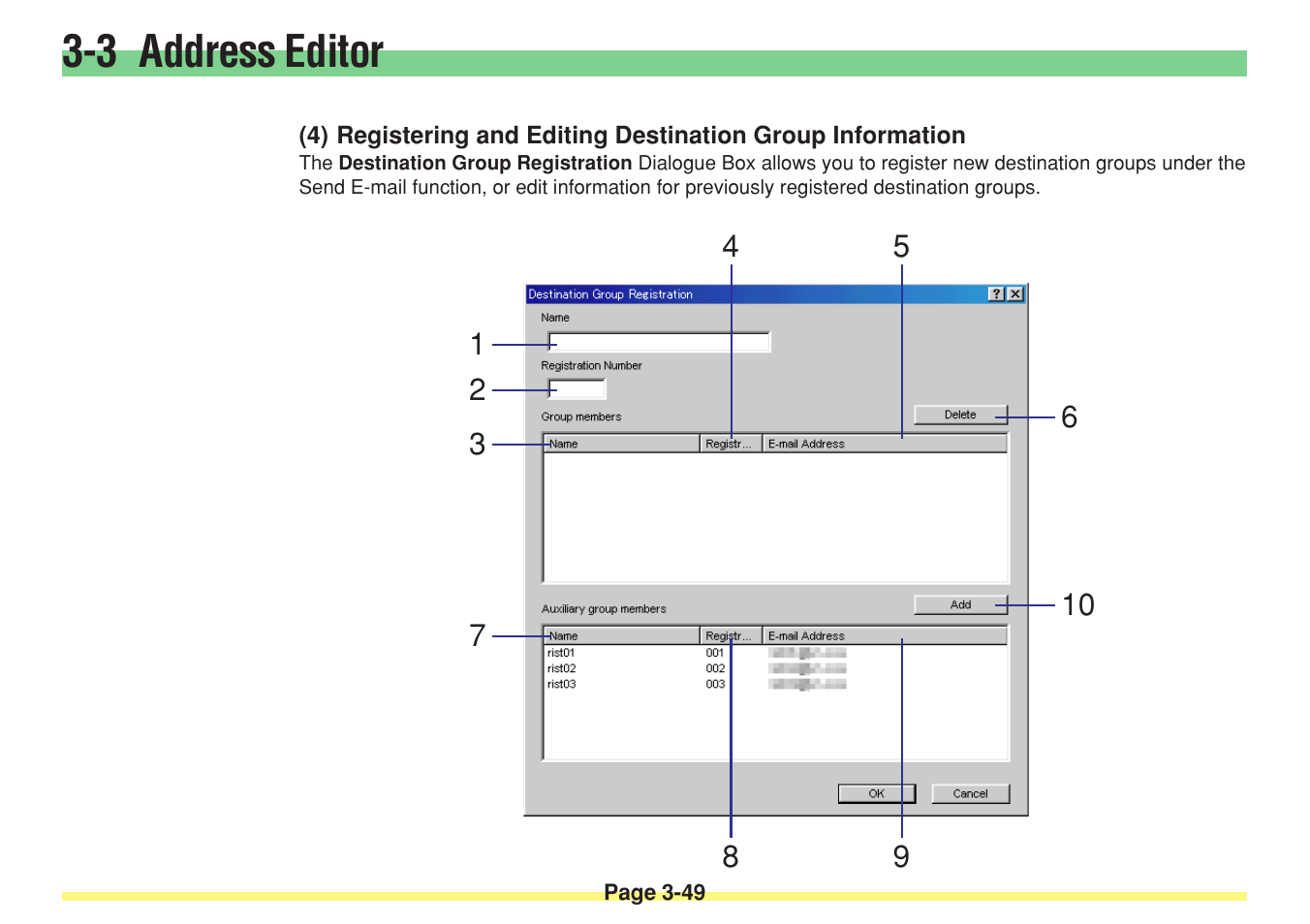 3 address editor | TA Triumph-Adler DC 2025 User Manual | Page 122 / 182