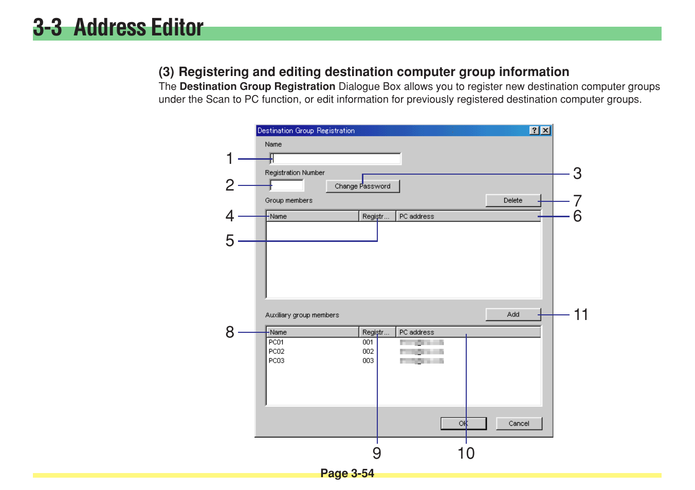 3 address editor | TA Triumph-Adler DC 2025 User Manual | Page 127 / 182