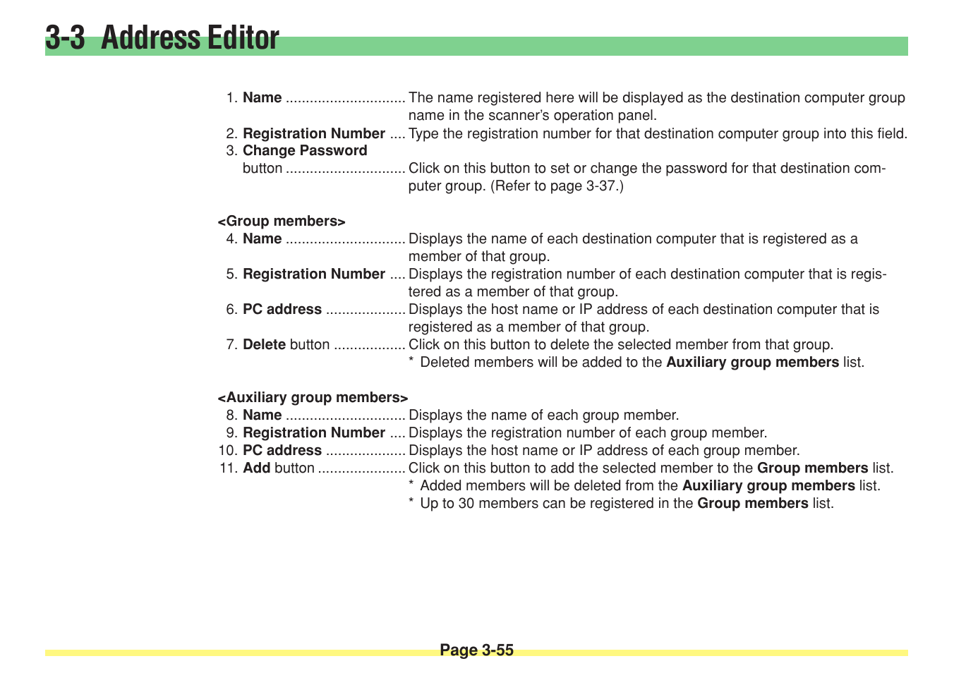 3 address editor | TA Triumph-Adler DC 2025 User Manual | Page 128 / 182
