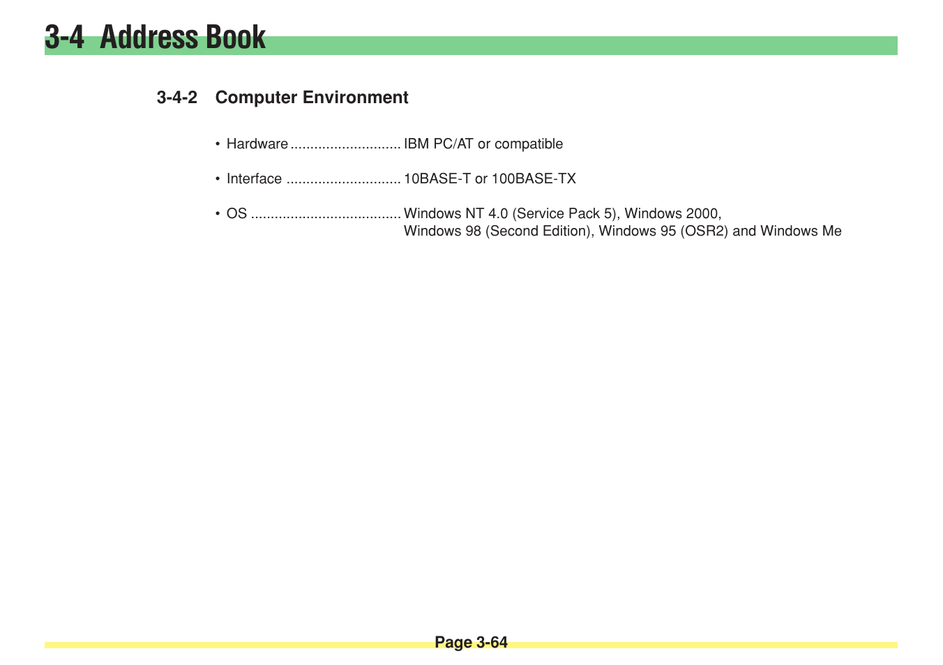 4-2 computer environment, Computer environment -64, 4 address book | TA Triumph-Adler DC 2025 User Manual | Page 137 / 182