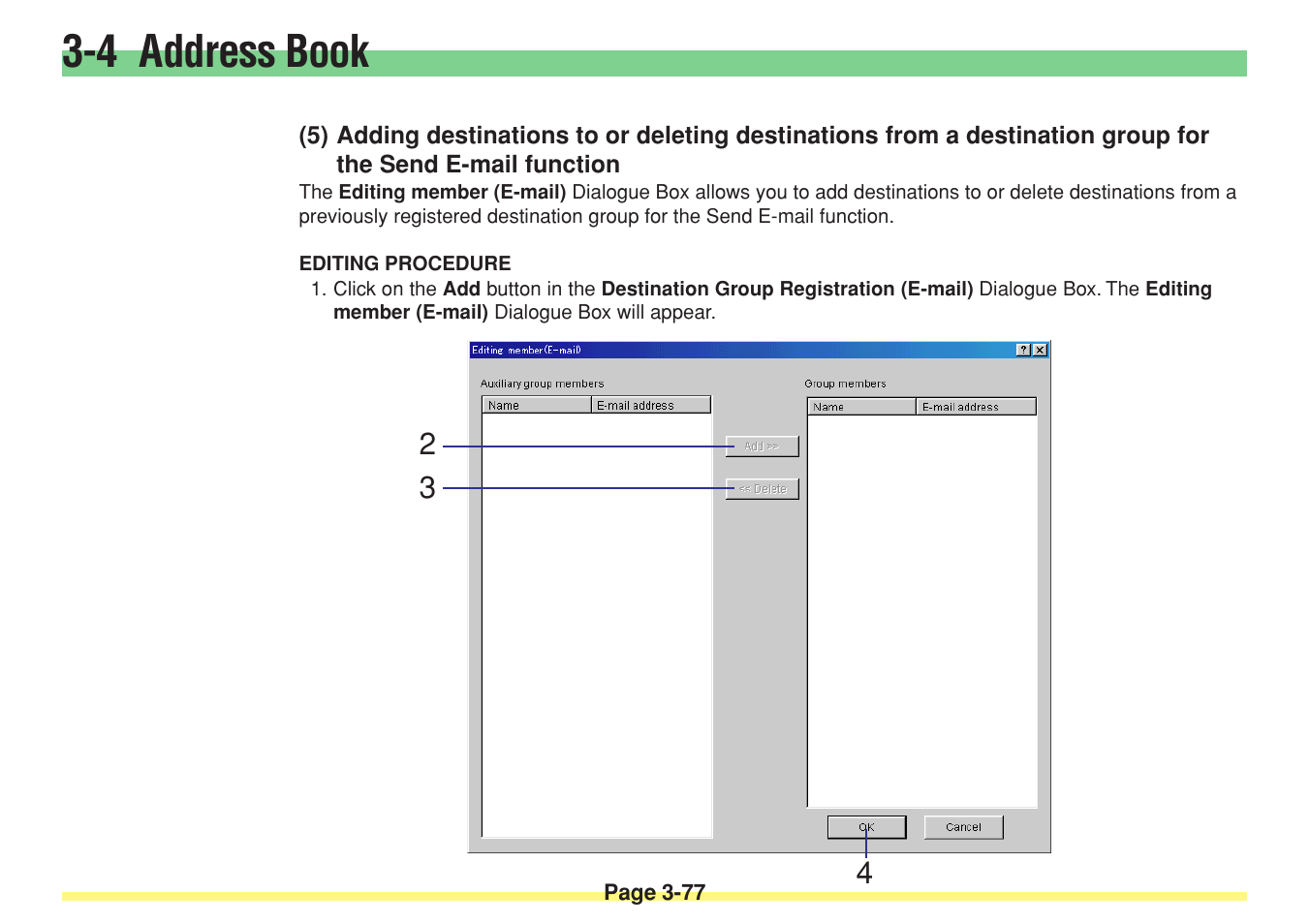 4 address book | TA Triumph-Adler DC 2025 User Manual | Page 150 / 182