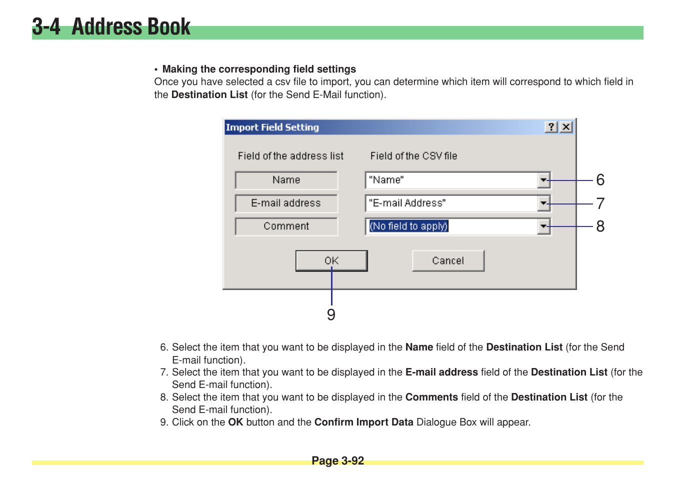 4 address book | TA Triumph-Adler DC 2025 User Manual | Page 165 / 182
