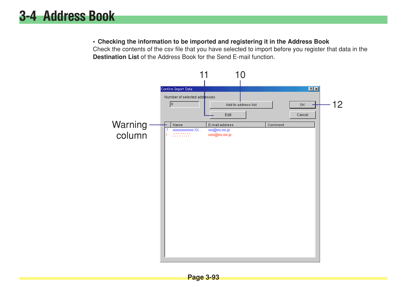 4 address book | TA Triumph-Adler DC 2025 User Manual | Page 166 / 182