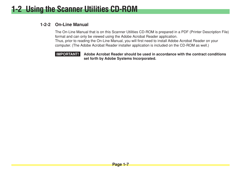 2-2 on-line manual, On-line manual -7, 2 using the scanner utilities cd-rom | TA Triumph-Adler DC 2025 User Manual | Page 24 / 182