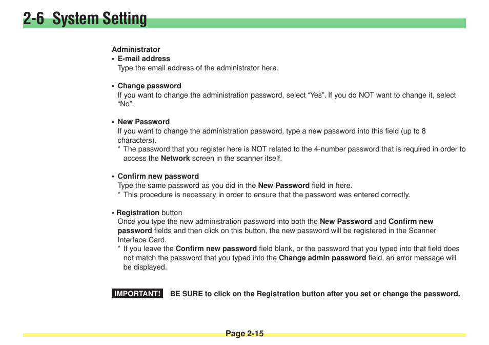 Set the administra- tion password, 6 system setting | TA Triumph-Adler DC 2025 User Manual | Page 51 / 182