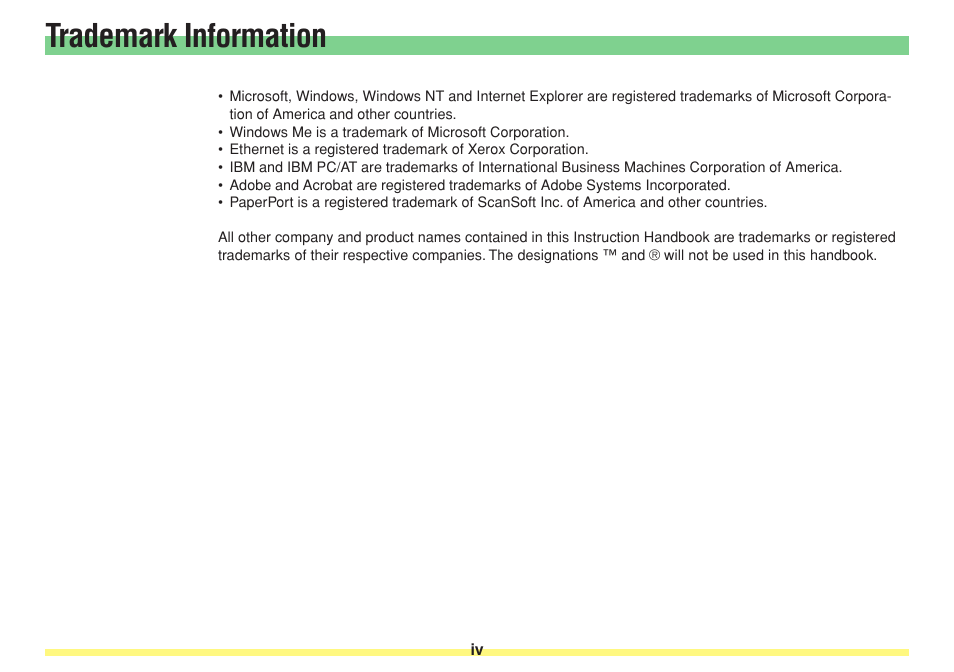 Trademark information | TA Triumph-Adler DC 2025 User Manual | Page 6 / 182