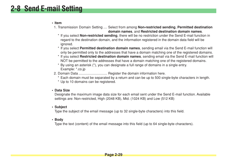 8 send e-mail setting | TA Triumph-Adler DC 2025 User Manual | Page 65 / 182