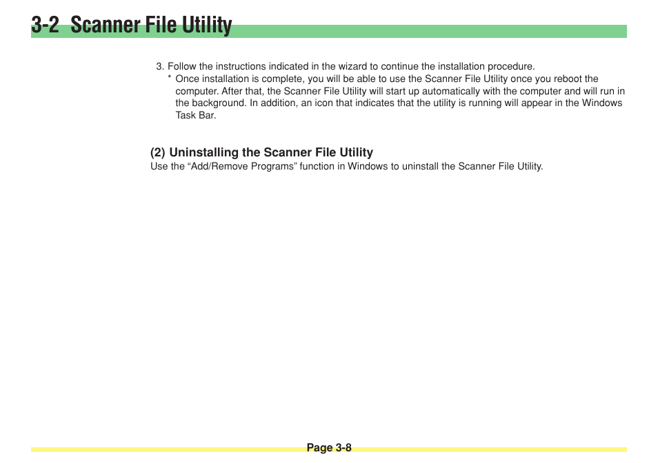 2) uninstalling the scanner file utility, Uninstalling the scanner file utility -8, 2 scanner file utility | TA Triumph-Adler DC 2025 User Manual | Page 81 / 182
