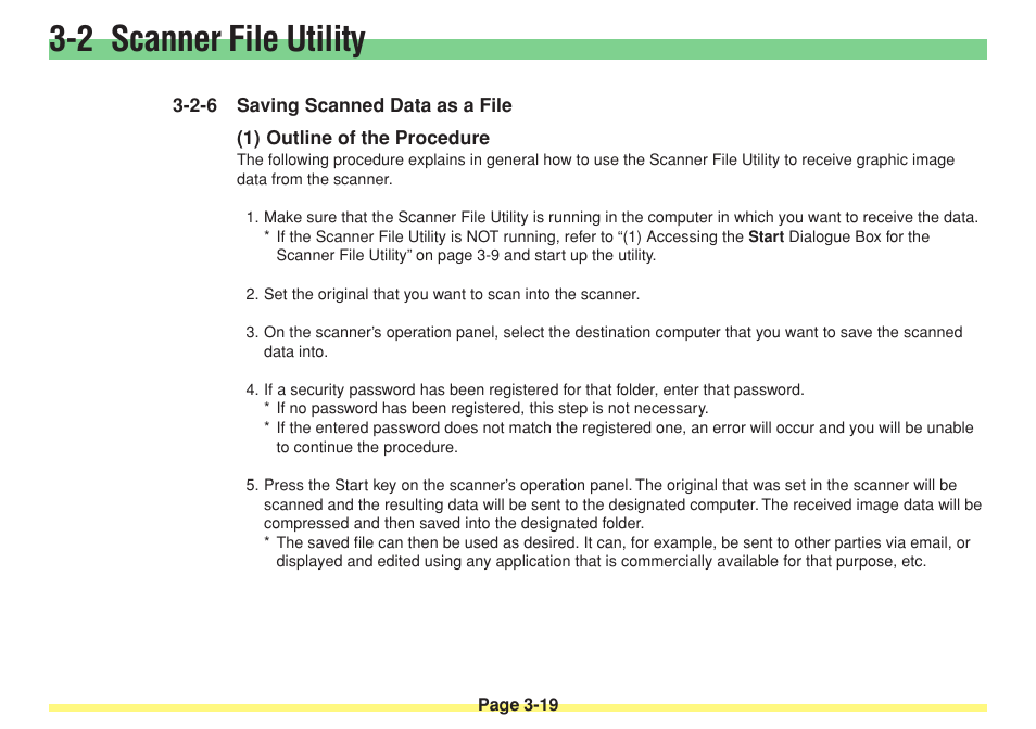 2-6 saving scanned data as a file, 1) outline of the procedure, Saving scanned data as a file -19 (1) | Outline of the procedure -19, 2 scanner file utility | TA Triumph-Adler DC 2025 User Manual | Page 92 / 182