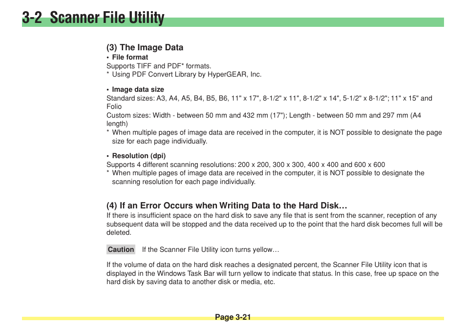 3) the image data, The image data -21, 2 scanner file utility | TA Triumph-Adler DC 2025 User Manual | Page 94 / 182