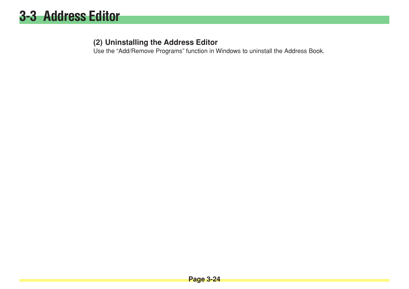 2) uninstalling the address editor, Uninstalling the address editor -24, 3 address editor | TA Triumph-Adler DC 2025 User Manual | Page 97 / 182