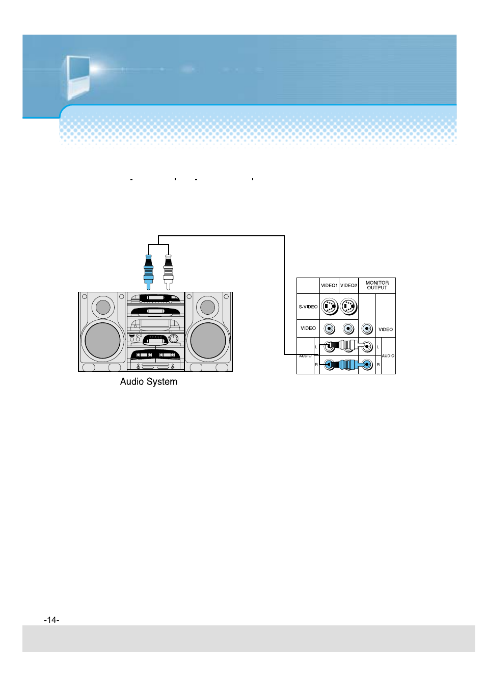 Audio connection, Standard audio connection | Daewoo 5520CRA User Manual | Page 15 / 61