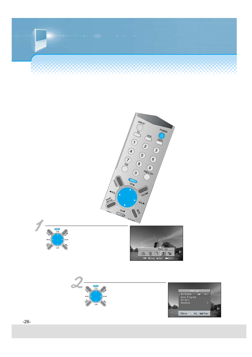 Press the “menu” button | Daewoo 5520CRA User Manual | Page 27 / 61