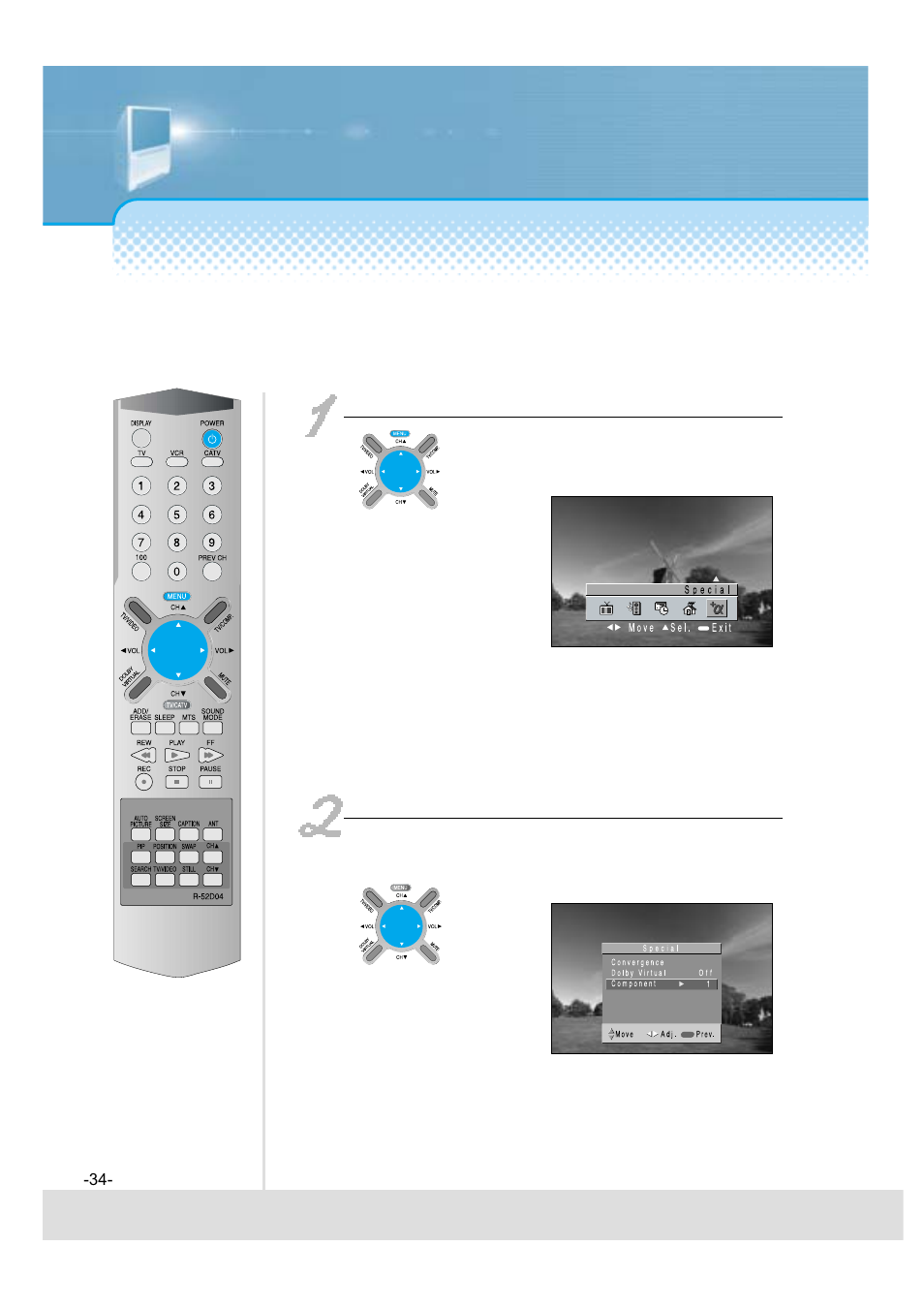 Method to watch by using menu button | Daewoo 5520CRA User Manual | Page 35 / 61