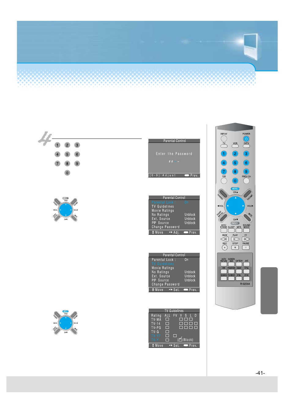 Press “password | Daewoo 5520CRA User Manual | Page 42 / 61
