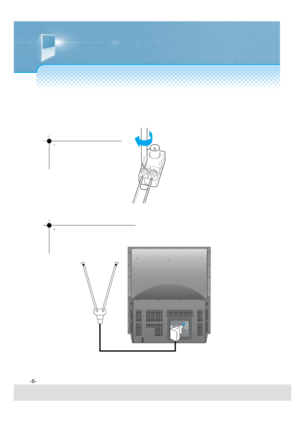 Antenna connection, Indoor antenna connection | Daewoo 5520CRA User Manual | Page 9 / 61