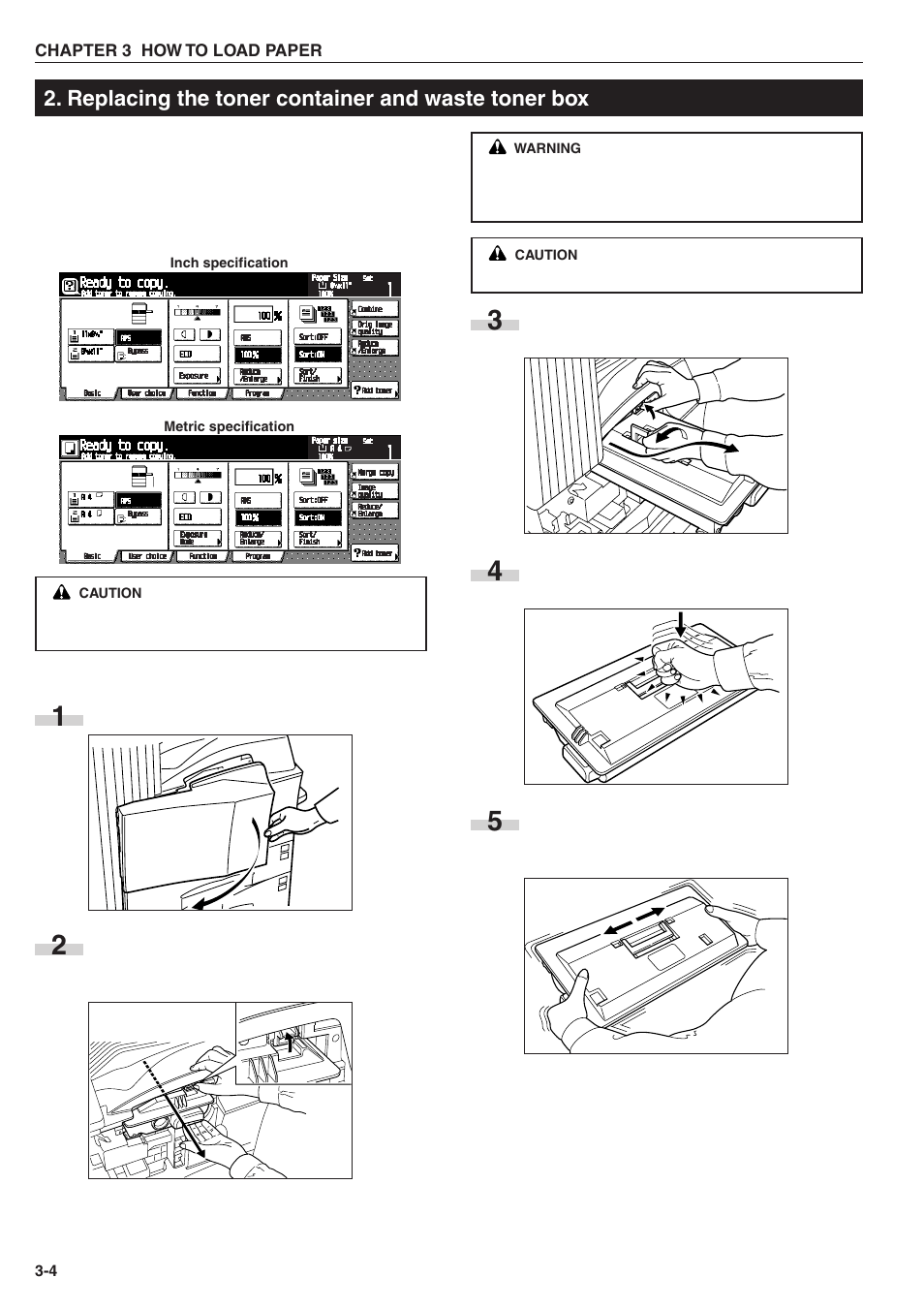 Replacing the toner container and waste toner box | TA Triumph-Adler DC 2025 User Manual | Page 22 / 139