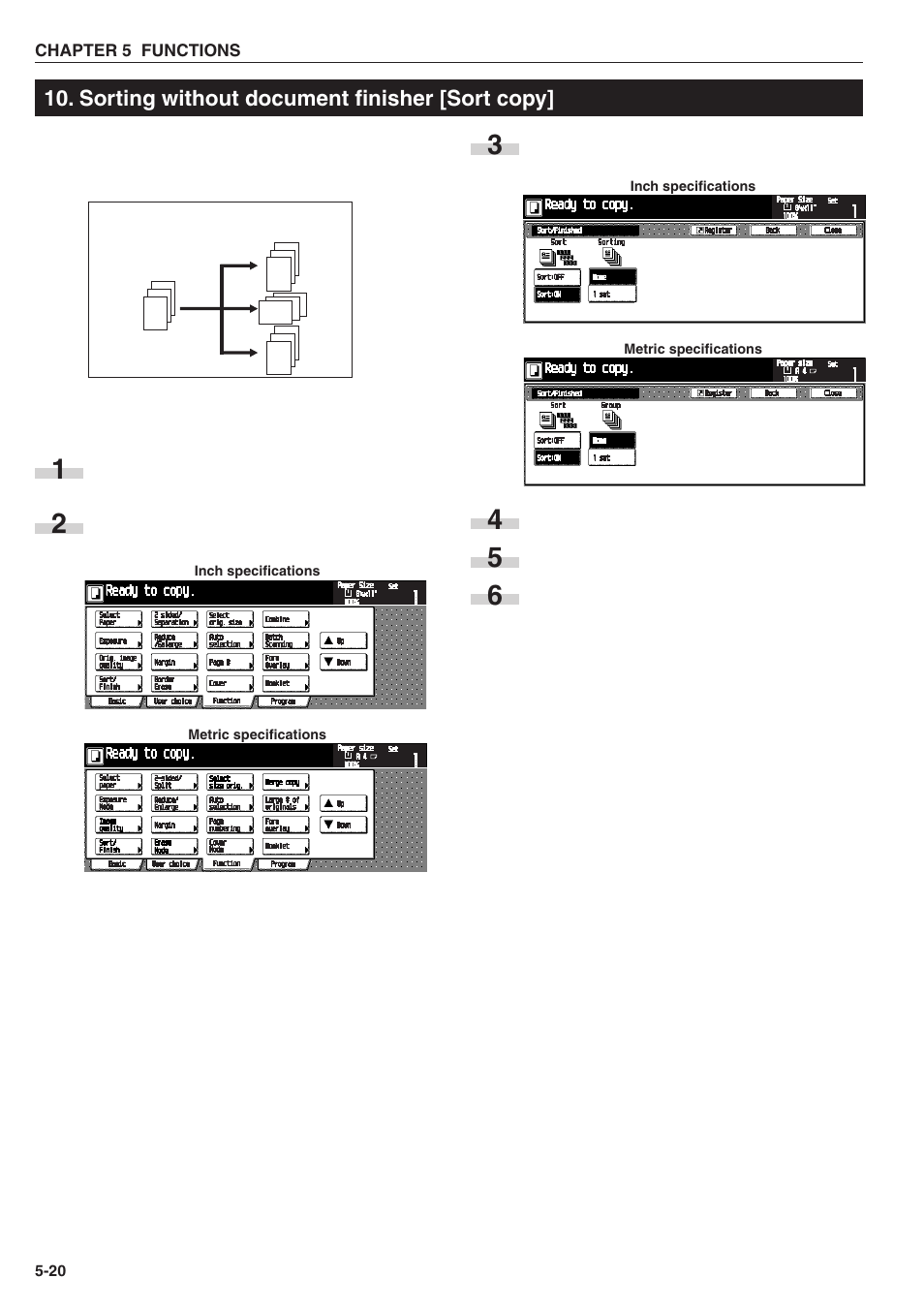 Sorting without document finisher [sort copy | TA Triumph-Adler DC 2025 User Manual | Page 52 / 139
