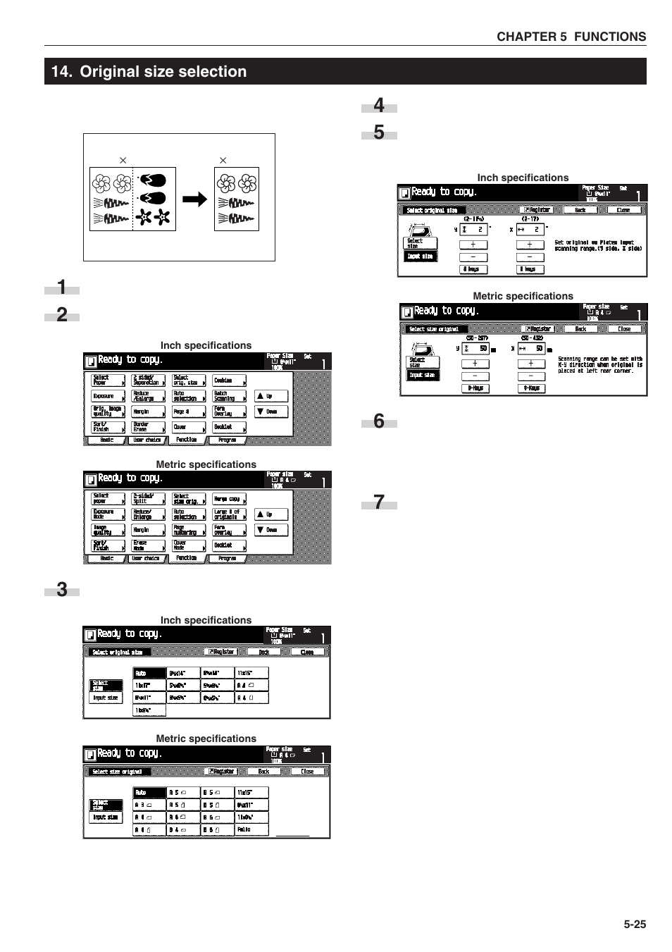 Original size selection | TA Triumph-Adler DC 2025 User Manual | Page 57 / 139