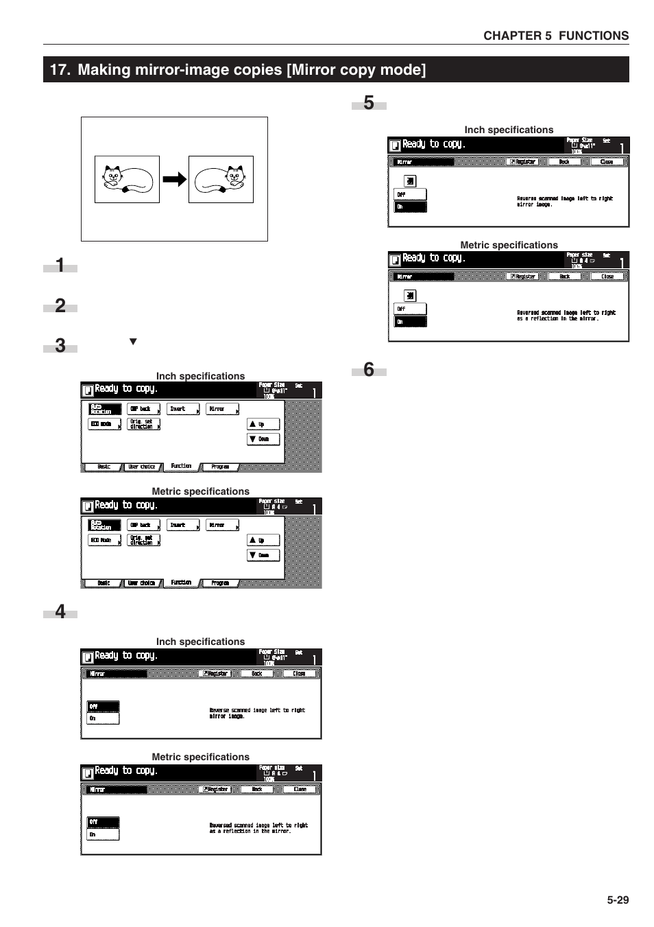 Making mirror-image copies [mirror copy mode | TA Triumph-Adler DC 2025 User Manual | Page 61 / 139