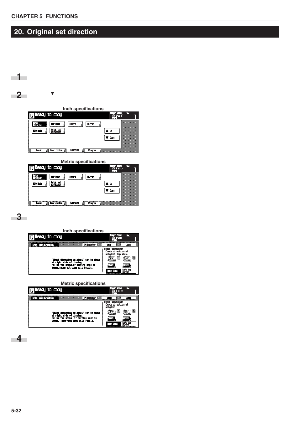 Original set direction | TA Triumph-Adler DC 2025 User Manual | Page 64 / 139
