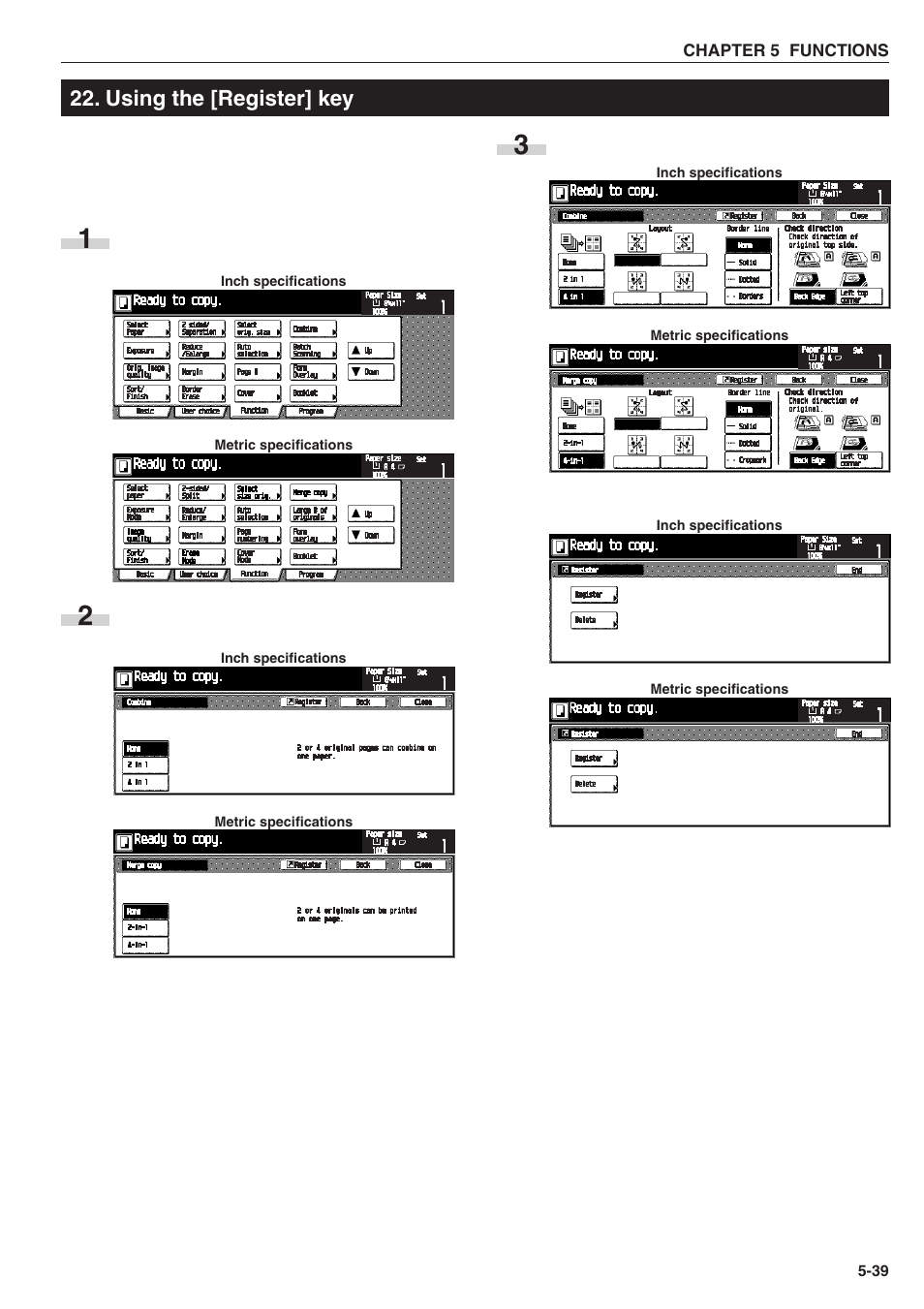Using the [register] key | TA Triumph-Adler DC 2025 User Manual | Page 71 / 139