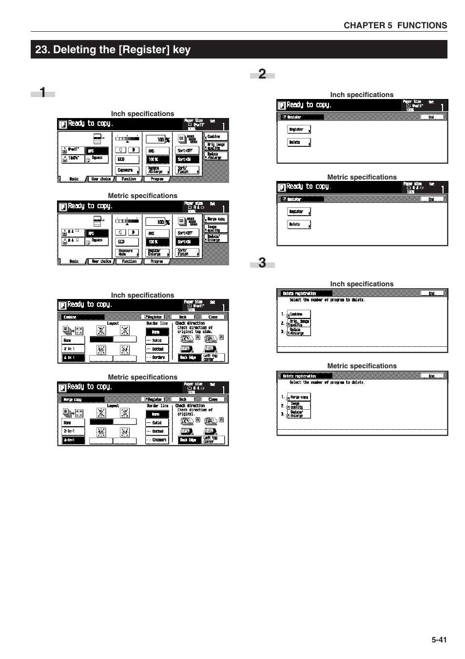 Deleting the [register] key | TA Triumph-Adler DC 2025 User Manual | Page 73 / 139