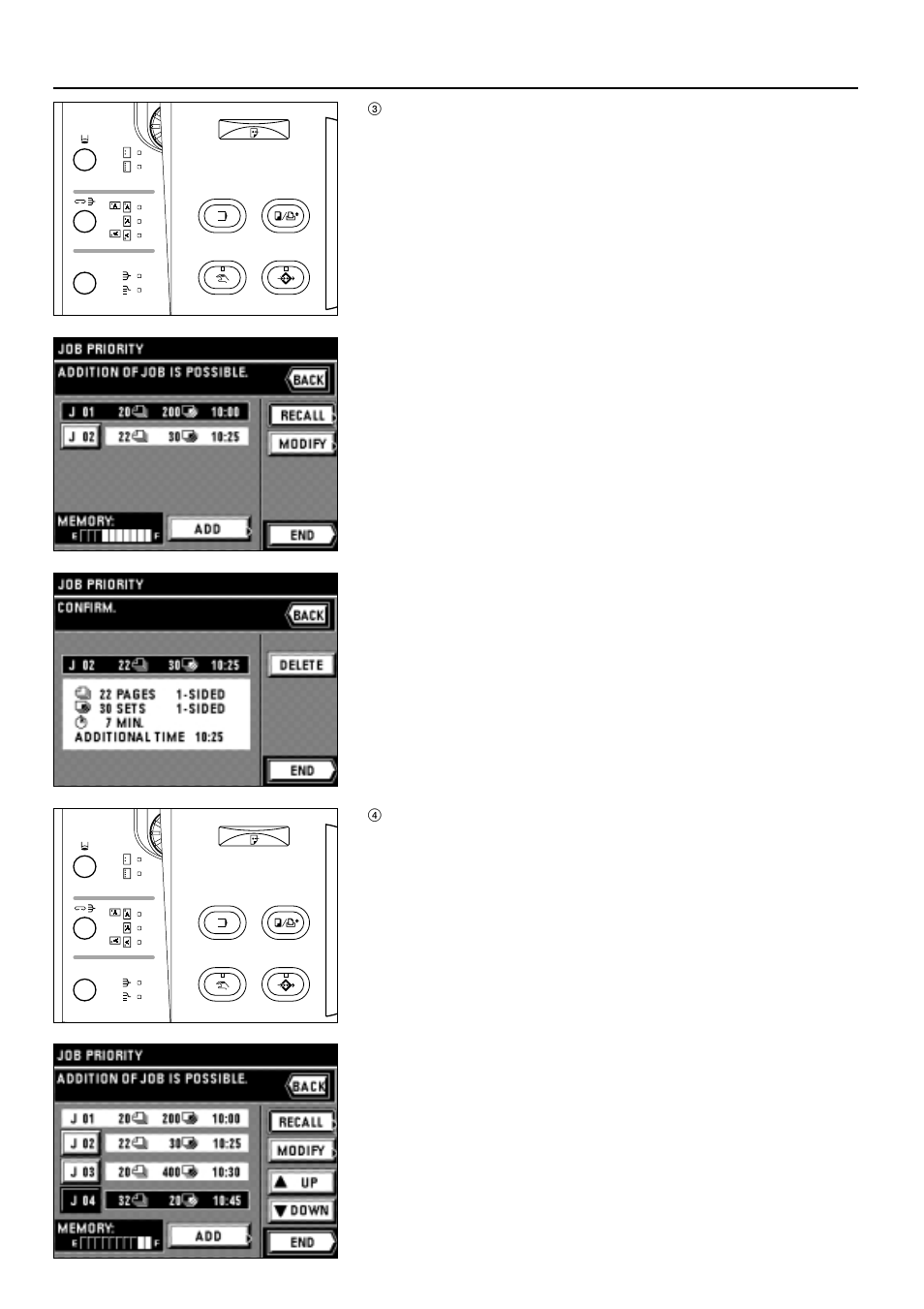 3 clearing the add job, 4 changing the add job order, Applicable copy modes | TA Triumph-Adler DC 2042 User Manual | Page 55 / 109