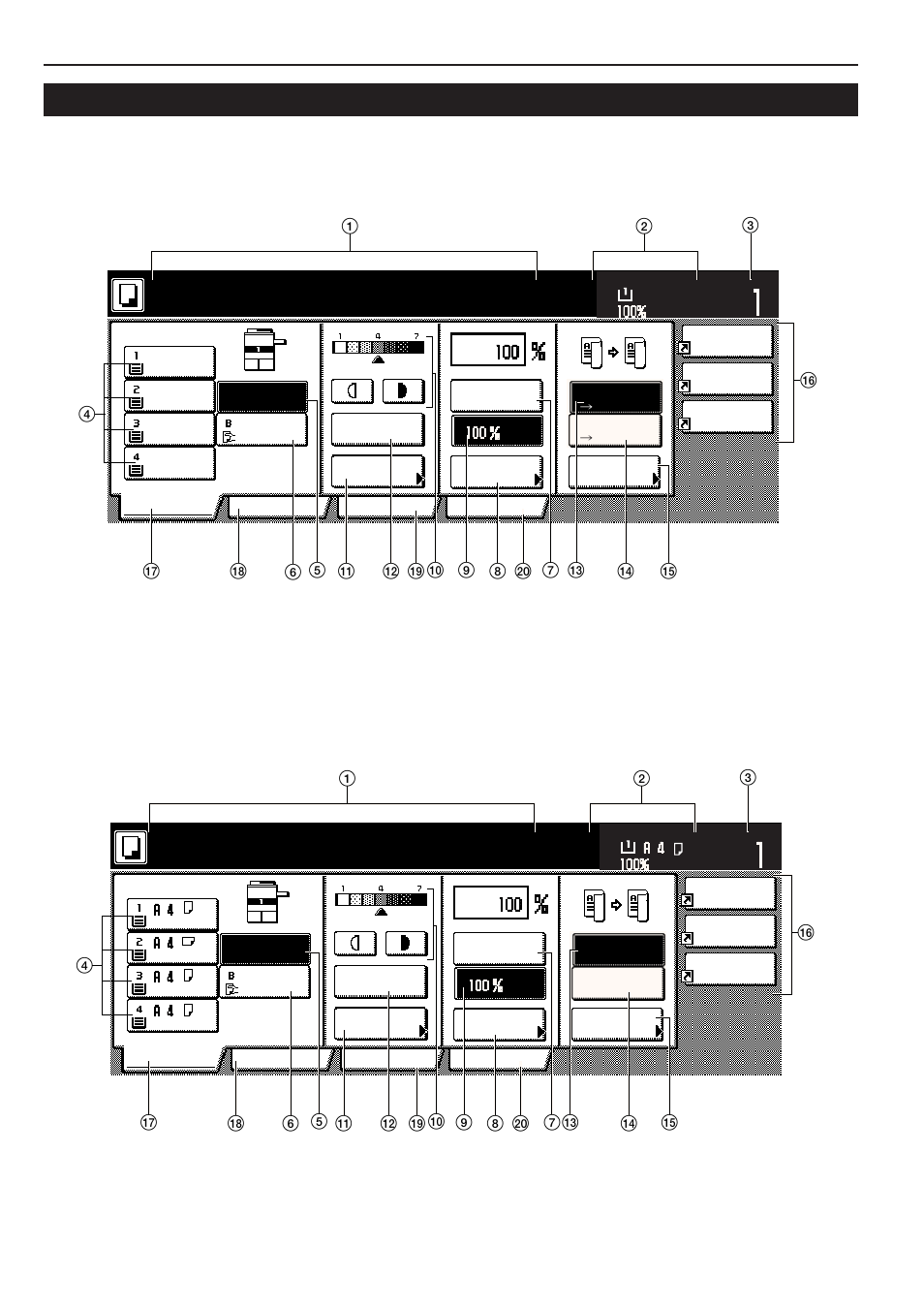Ready to copy, Touch panel | TA Triumph-Adler DC 2045 User Manual | Page 18 / 244