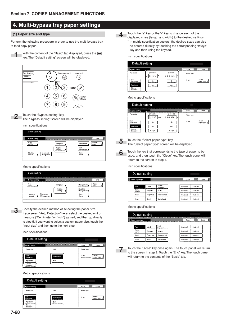 Multi-bypass tray paper settings | TA Triumph-Adler DC 2045 User Manual | Page 194 / 244