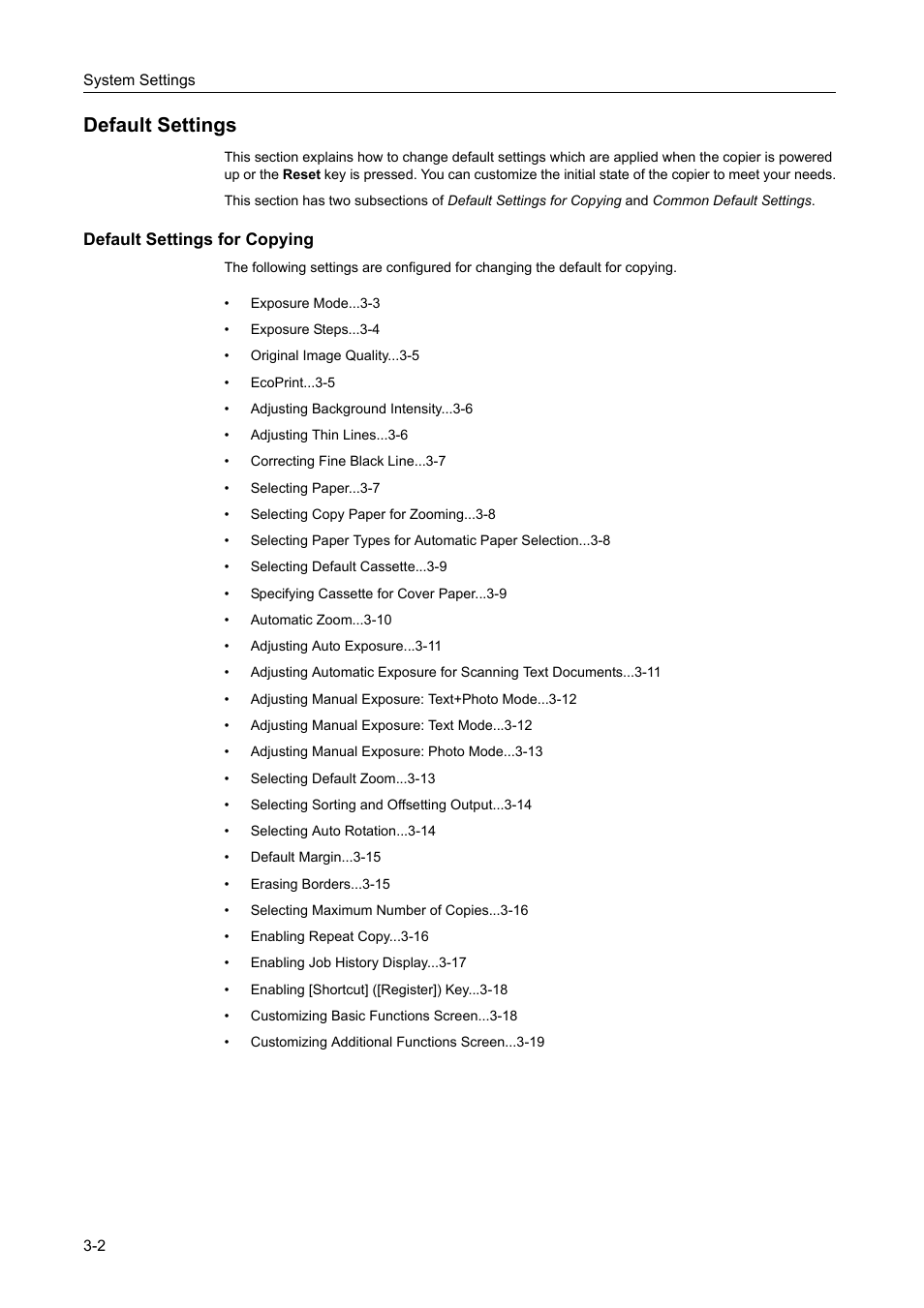 Default settings, Default settings for copying, Default settings -2 | Default settings for copying -2 | TA Triumph-Adler DC 2060 User Manual | Page 102 / 210