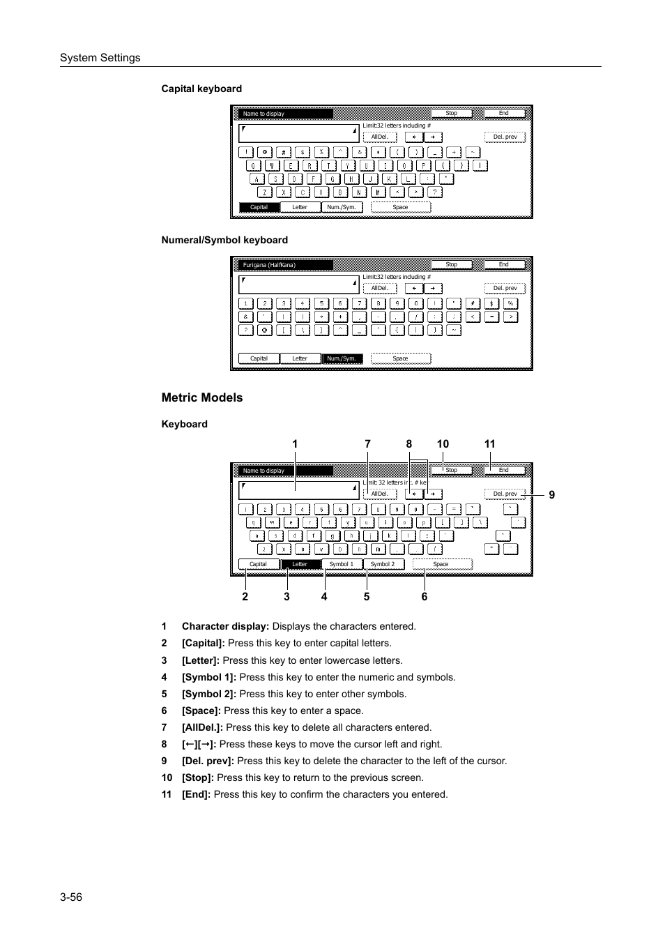 Metric models, System settings 3-56 | TA Triumph-Adler DC 2060 User Manual | Page 156 / 210