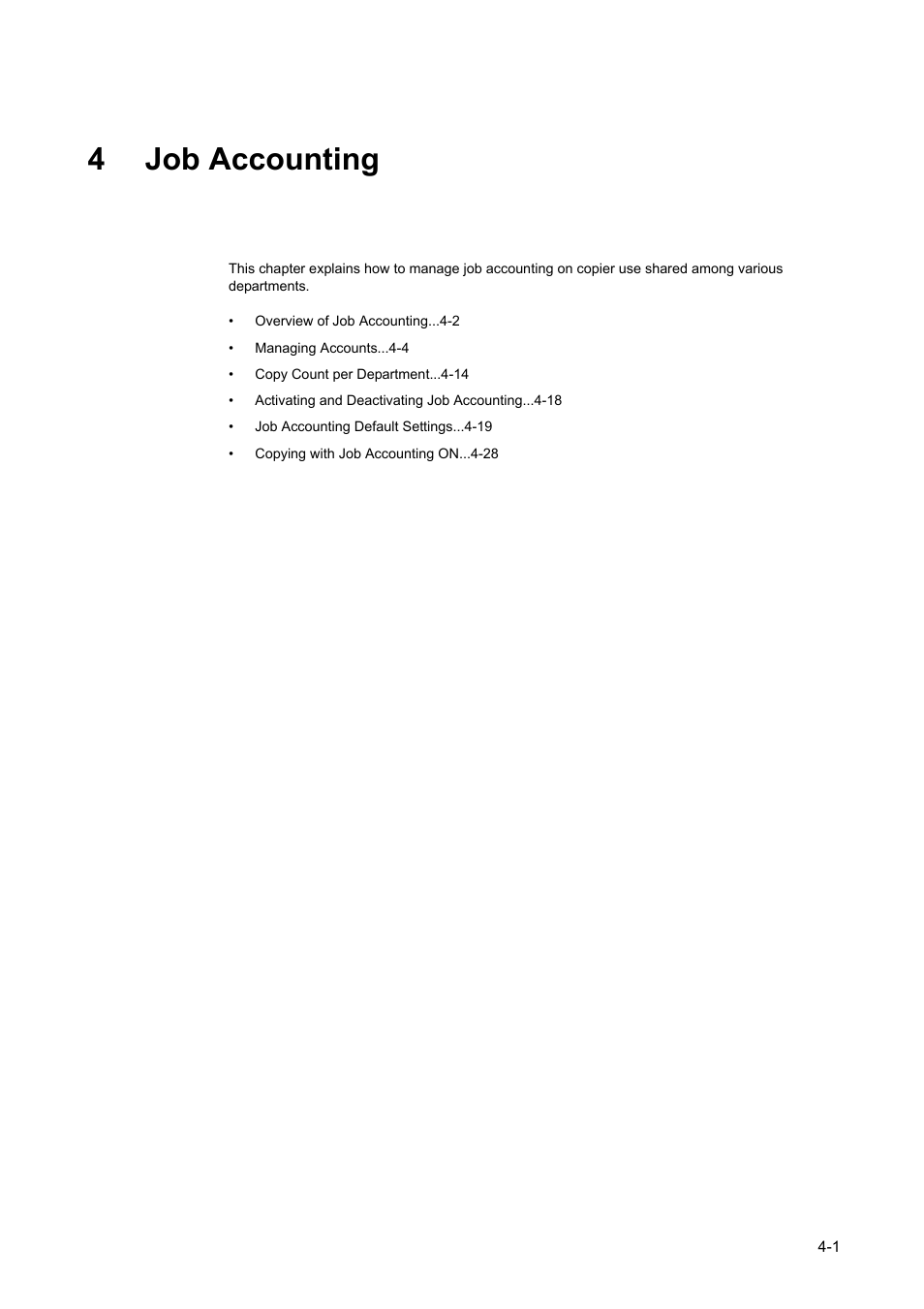 4 job accounting, 4 job, Accounting | Job accounting, 4job accounting | TA Triumph-Adler DC 2060 User Manual | Page 161 / 210