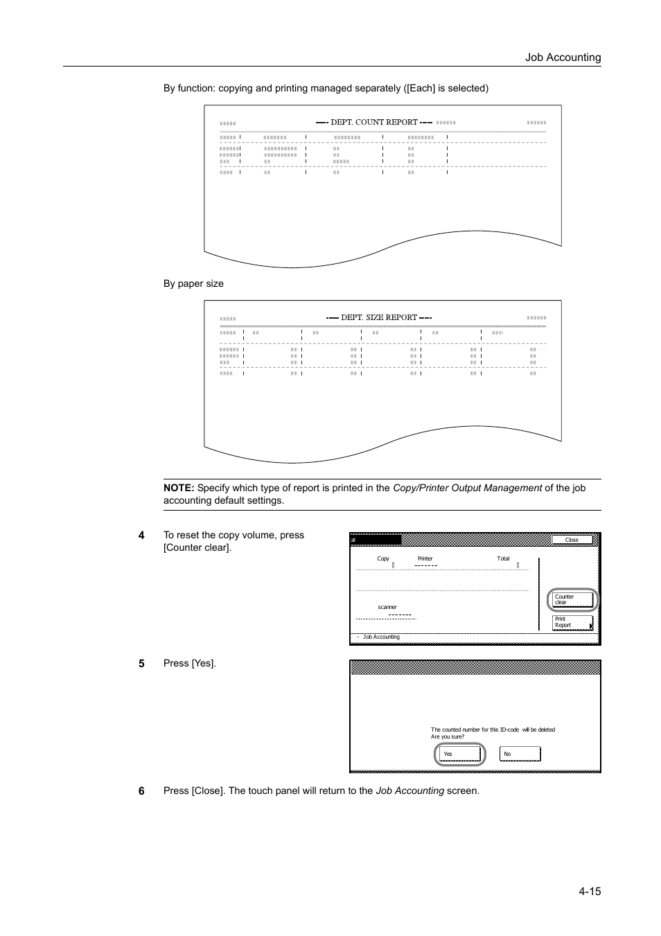 Job accounting 4-15 | TA Triumph-Adler DC 2060 User Manual | Page 175 / 210