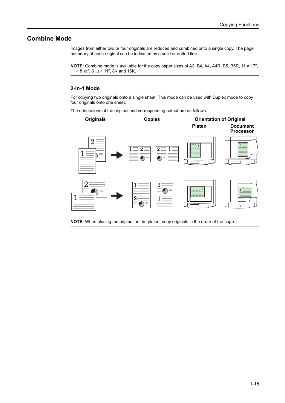 Combine mode, Combine mode -15 | TA Triumph-Adler DC 2060 User Manual | Page 21 / 210