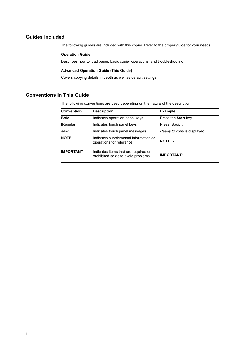 Guides included, Conventions in this guide | TA Triumph-Adler DC 2060 User Manual | Page 4 / 210