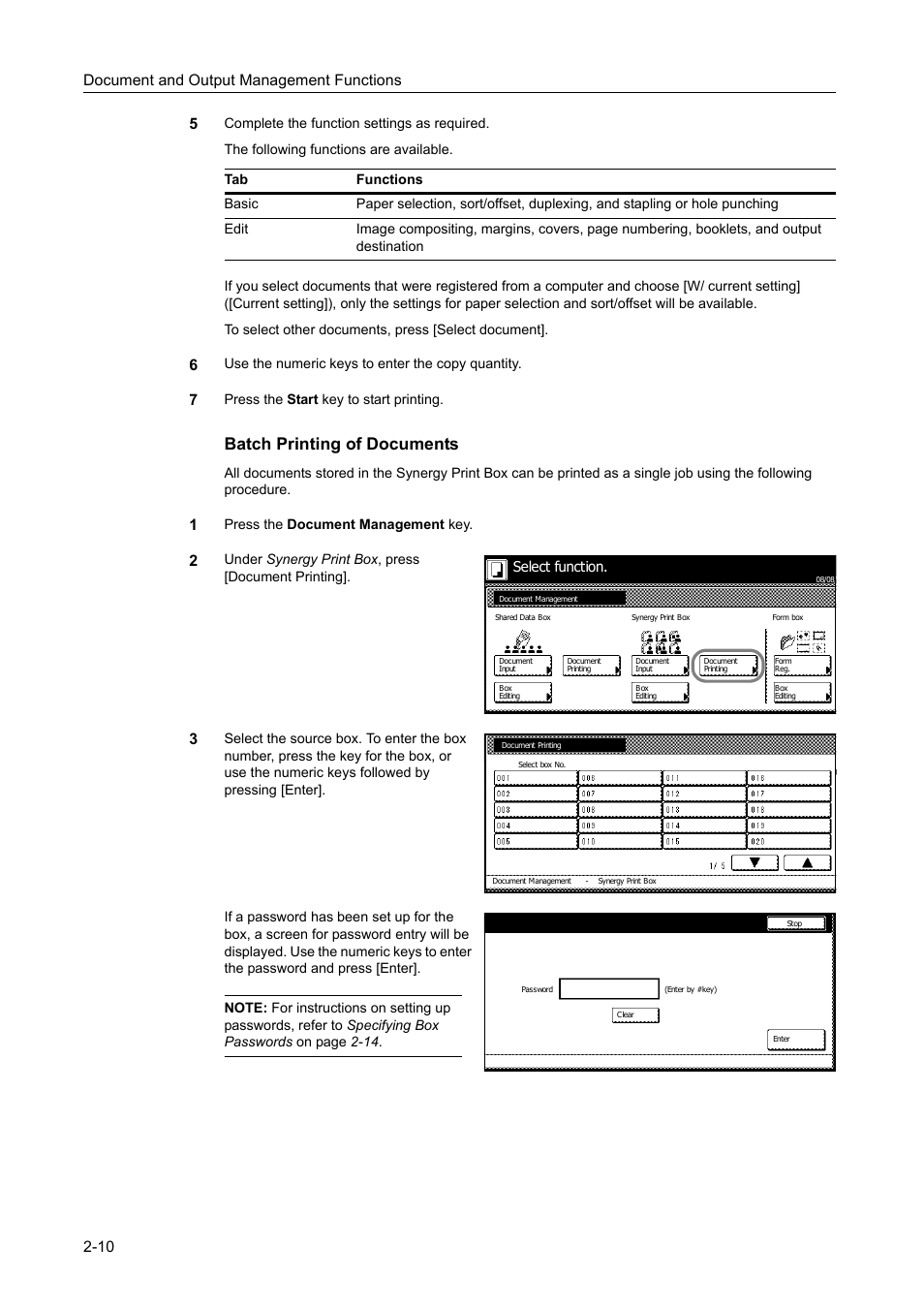 Batch printing of documents, Document and output management functions 2-10 5 | TA Triumph-Adler DC 2060 User Manual | Page 92 / 210