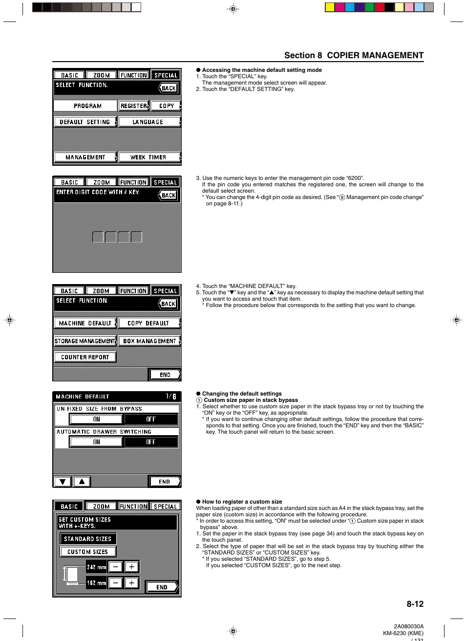 Accessing the machine default setting mode, Changing the default settings | TA Triumph-Adler DC 2062 User Manual | Page 109 / 165