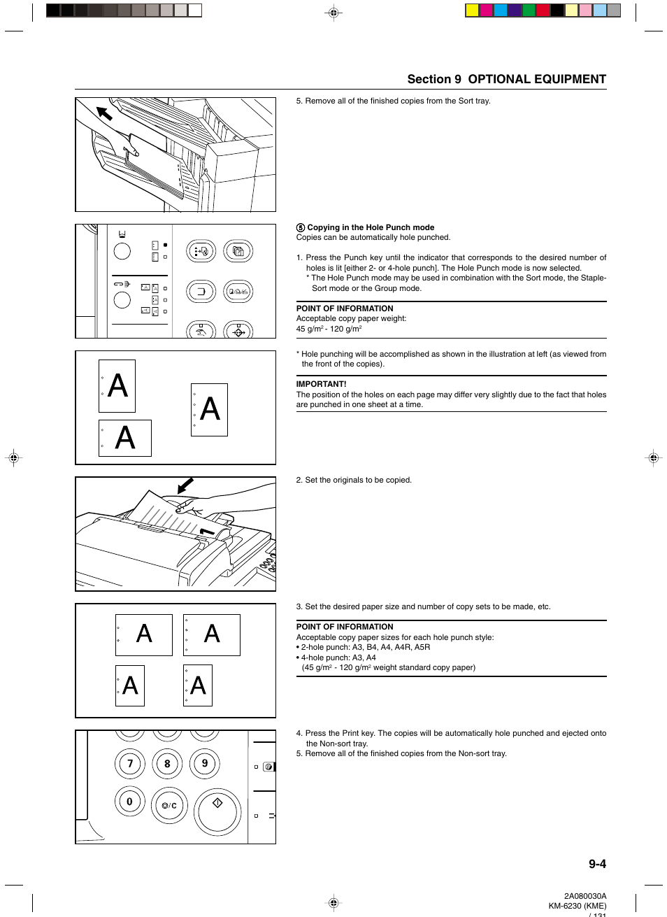 5 copying in the hole punch mode, 5 copying in the hole punch mode -4 | TA Triumph-Adler DC 2062 User Manual | Page 132 / 165