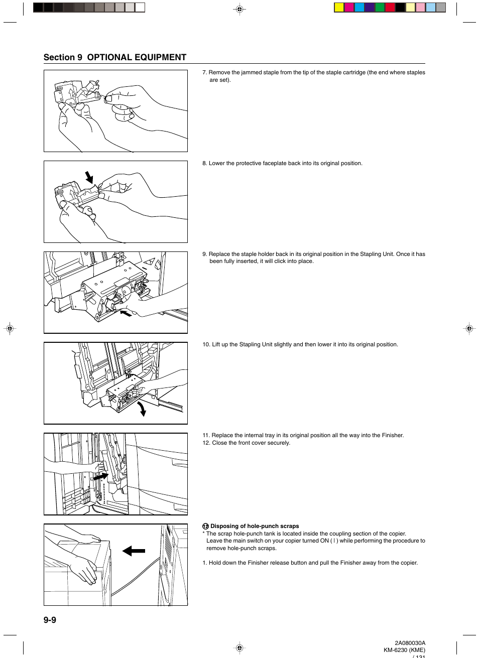 12 disposing of hole-punch scraps, Disposing of hole-punch scraps -9 | TA Triumph-Adler DC 2062 User Manual | Page 137 / 165