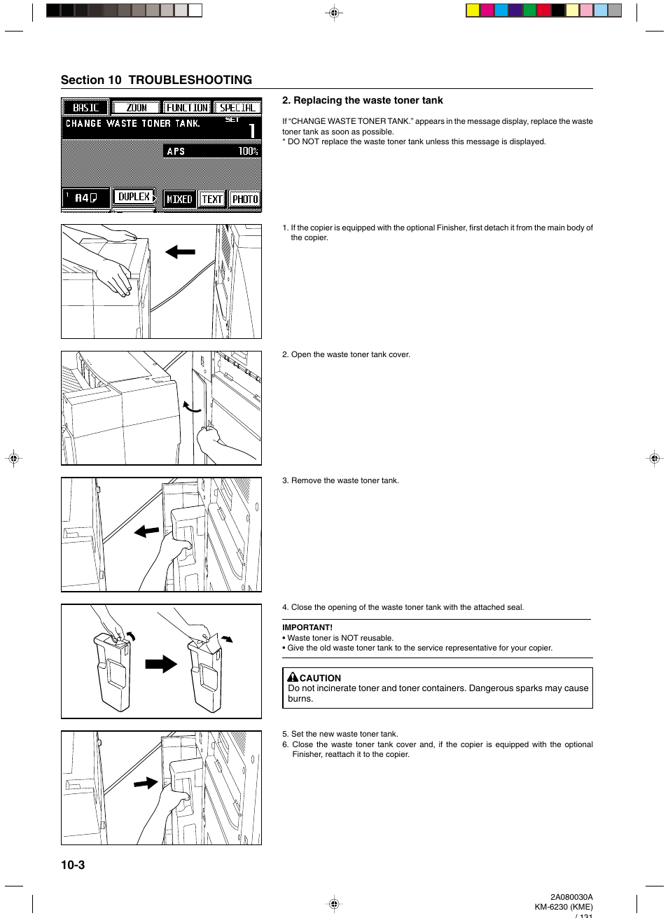 Replacing the waste toner tank, Replacing the waste toner tank -3 | TA Triumph-Adler DC 2062 User Manual | Page 144 / 165