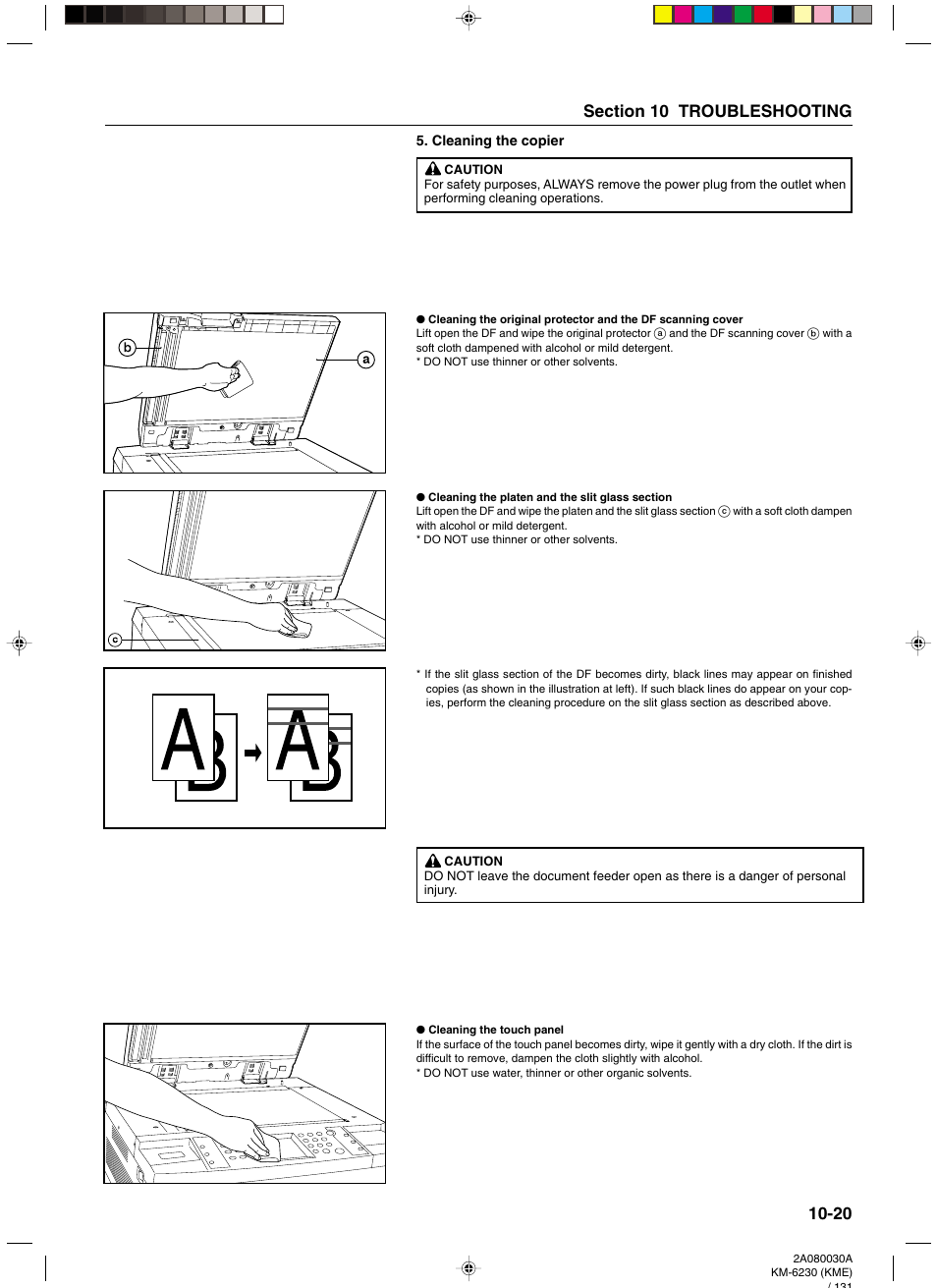 Cleaning the copier, Cleaning the copier -20 | TA Triumph-Adler DC 2062 User Manual | Page 161 / 165