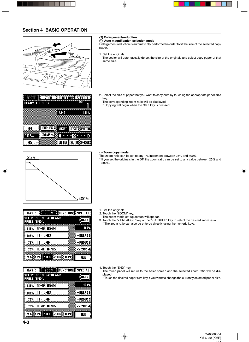 2) enlargement/reduction, 1 auto magnification selection mode, 2 zoom copy mode | 2) enlargement/reduction -3 | TA Triumph-Adler DC 2062 User Manual | Page 30 / 165