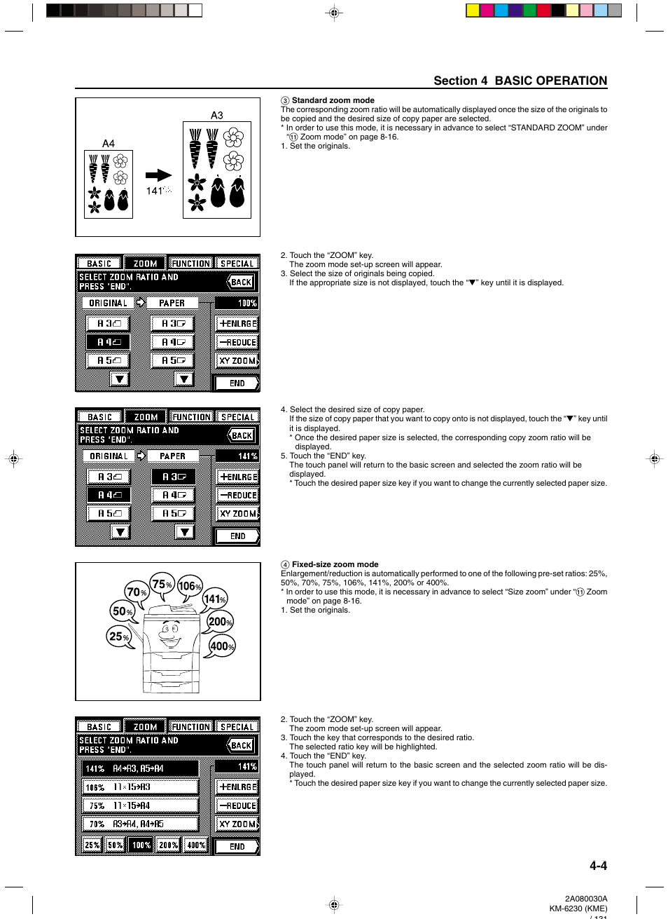 3 standard zoom mode, 4 fixed-size zoom mode, 3 standard zoom mode -4 4 fixed-size zoom mode -4 | TA Triumph-Adler DC 2062 User Manual | Page 31 / 165