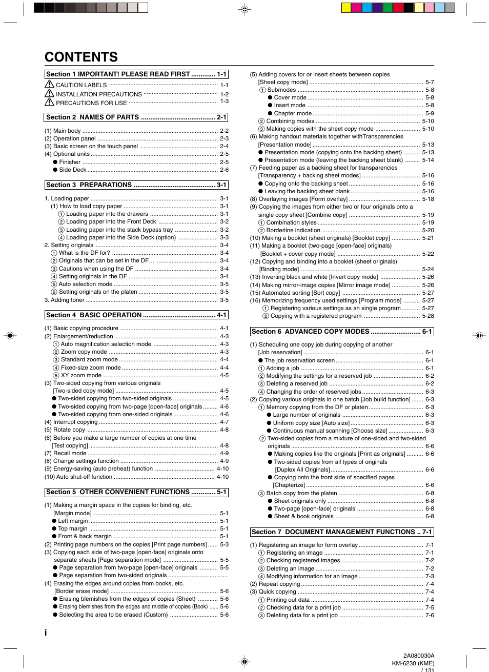 TA Triumph-Adler DC 2062 User Manual | Page 5 / 165