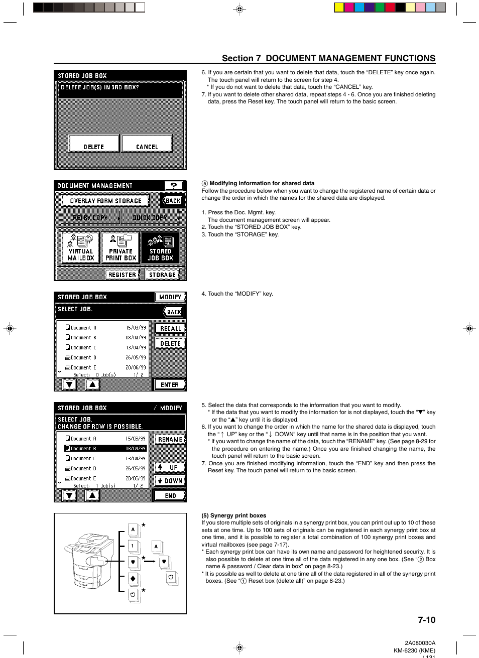 5 modifying information for shared data, 5) synergy print boxes, 5 modifying information for shared data -10 | 5) synergy print boxes -10 | TA Triumph-Adler DC 2062 User Manual | Page 88 / 165