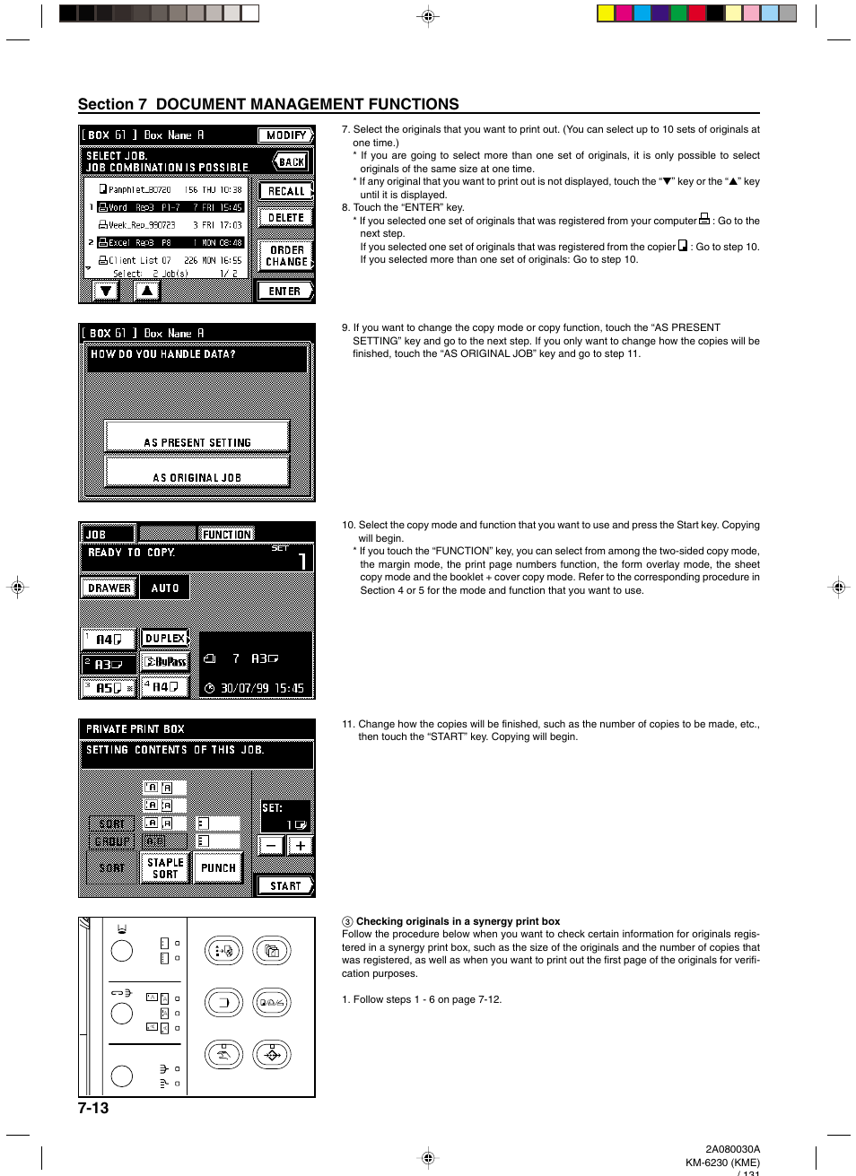 3 checking originals in a synergy print box, 3 checking originals in a synergy print box -13 | TA Triumph-Adler DC 2062 User Manual | Page 91 / 165